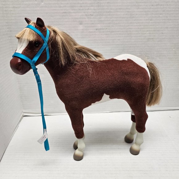 American Girl AG Horse Animal Chestnut Brown & White Pinto Foal bridal reins13"